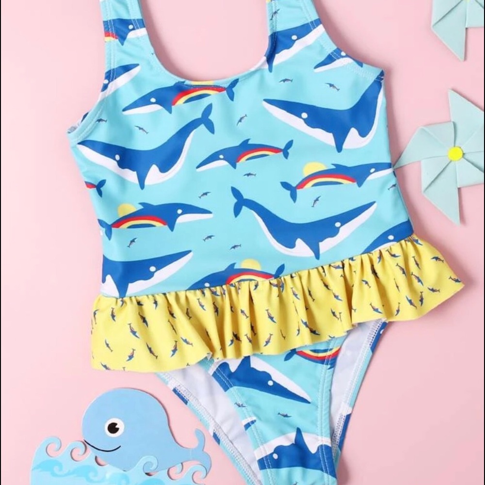 💕 Baby Shark skirt one piece tankini swim suit💕